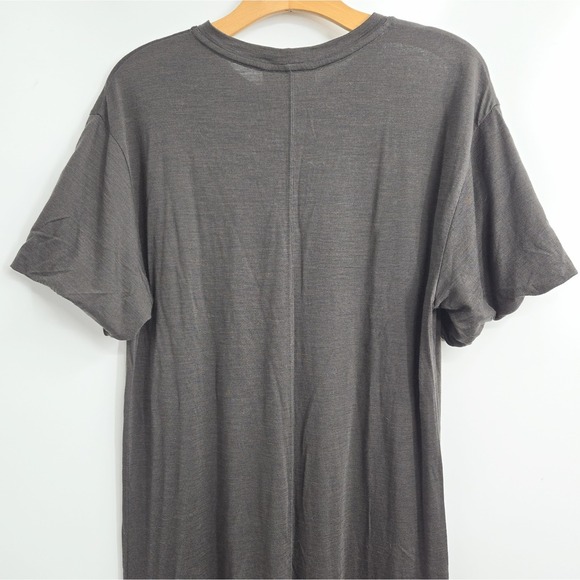 Icebreaker Dress XS Short Sleeve Back Slit Dress Cool Merino Wool Gray - Picture 5 of 11